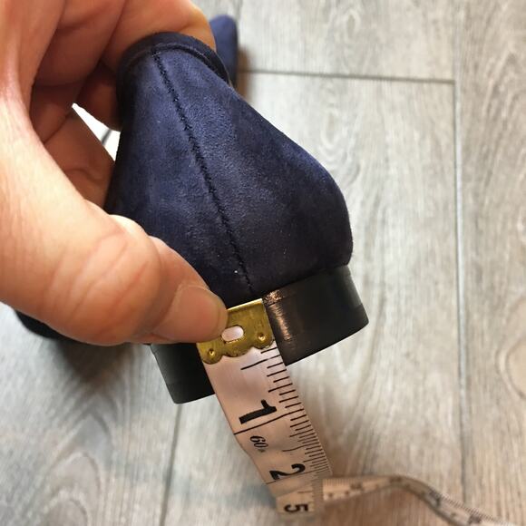 Pancaldi for Diane B. Navy Suede & Mesh Pointed Toe Flats Size 39 1/2 - Picture 10 of 10